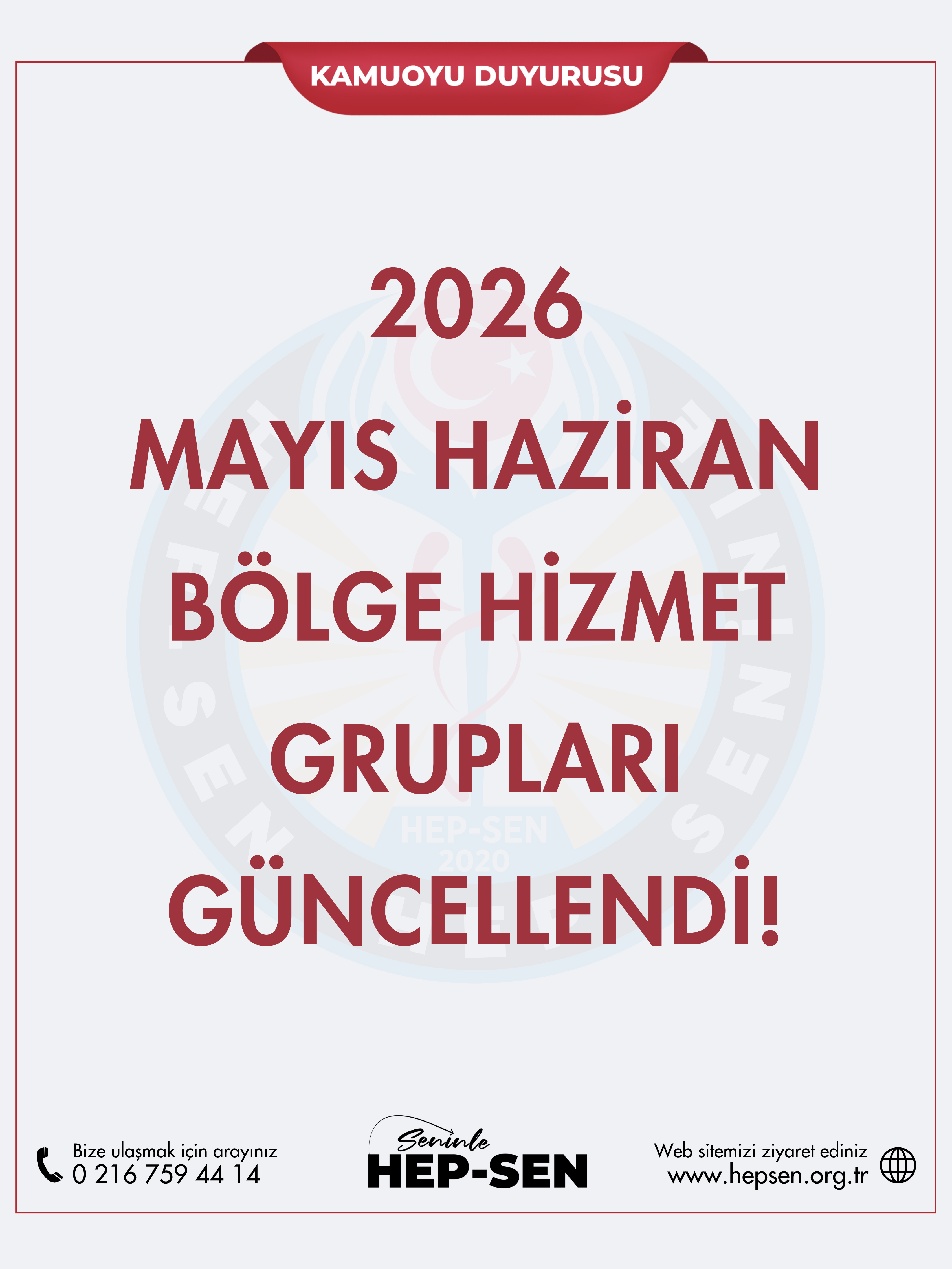 2026 Mayıs-Haziran Bölge Hizmet Grupları Yayımlandı!